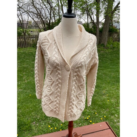 Cream Cable Knit Cardigan - Picture 1 of 7